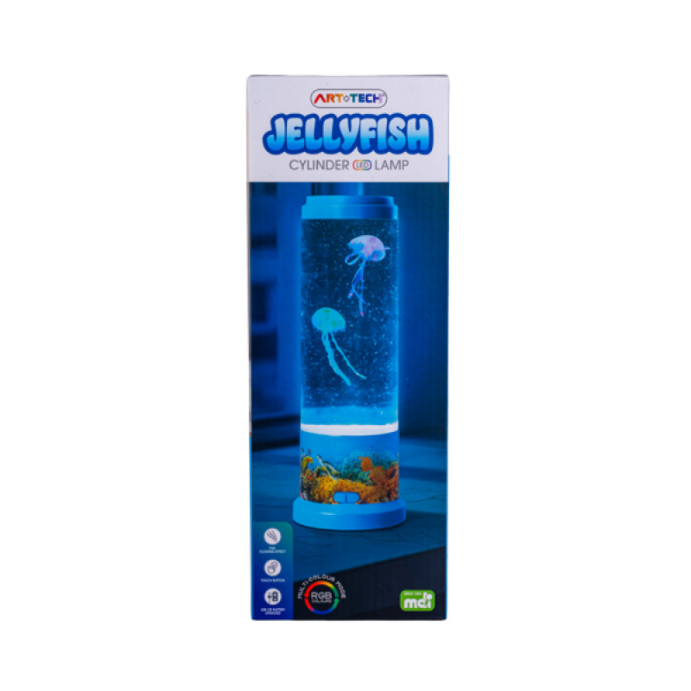 Art-Tech Jellyfish Cylinder LED Lamp packaging on a white background