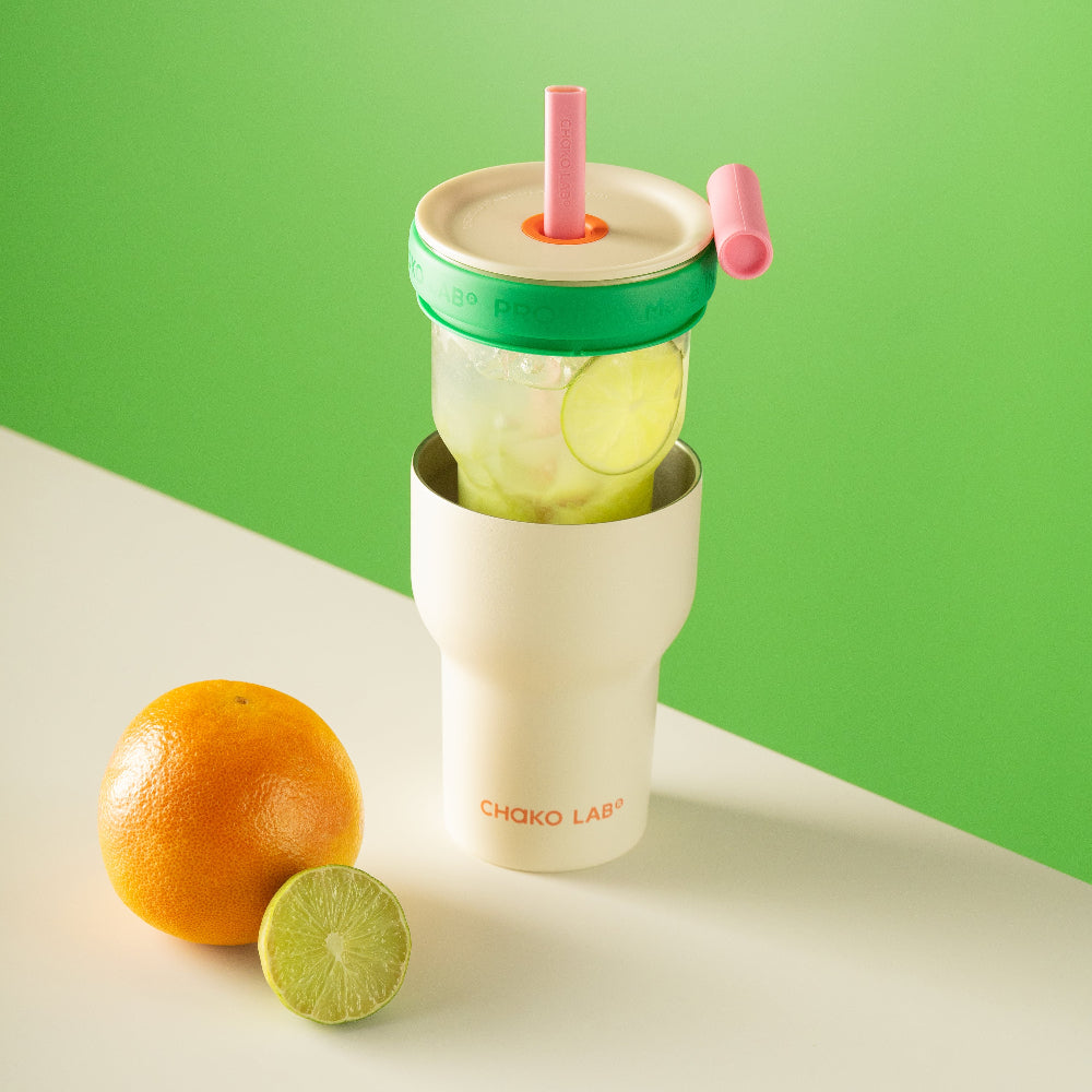Chako Lab Dual layer Tumbler White Green
