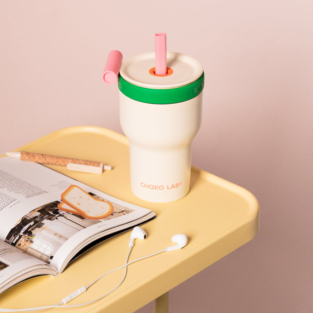 Chako Lab Dual layer Tumbler White Green
