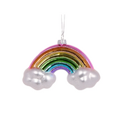 Holly & Ivy Glass Christmas Decoration Retro Rainbow
