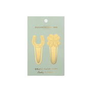 Designworks Ink Brass Page Tab Lucky Charms Pack of 2