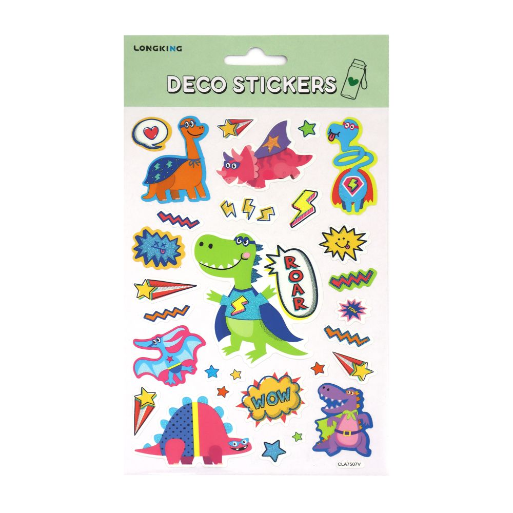 Deco Sparkly Dinosaurs Stickers