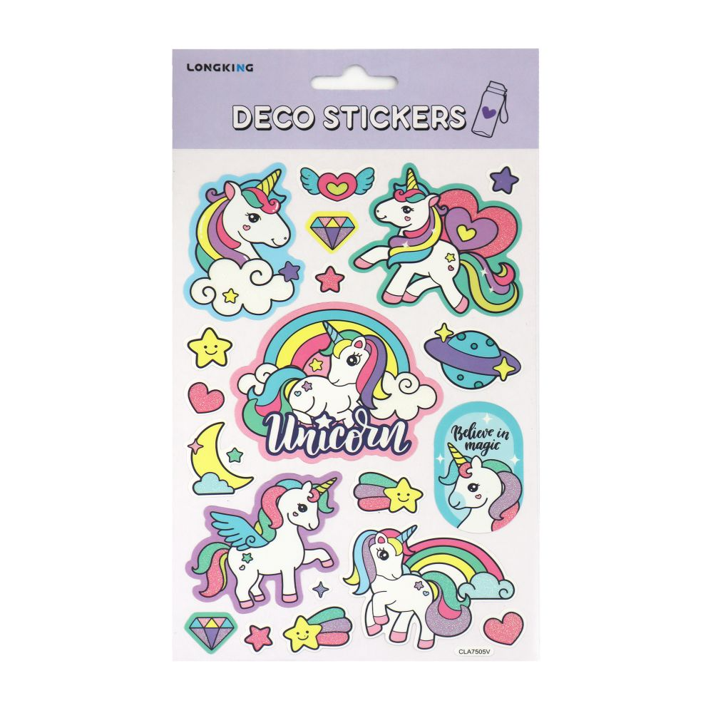 Deco Sparkly Unicorns Stickers