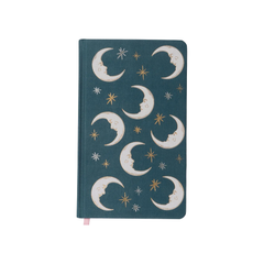 Designworks Ink Celestial Bookcloth Journal Teal Moon