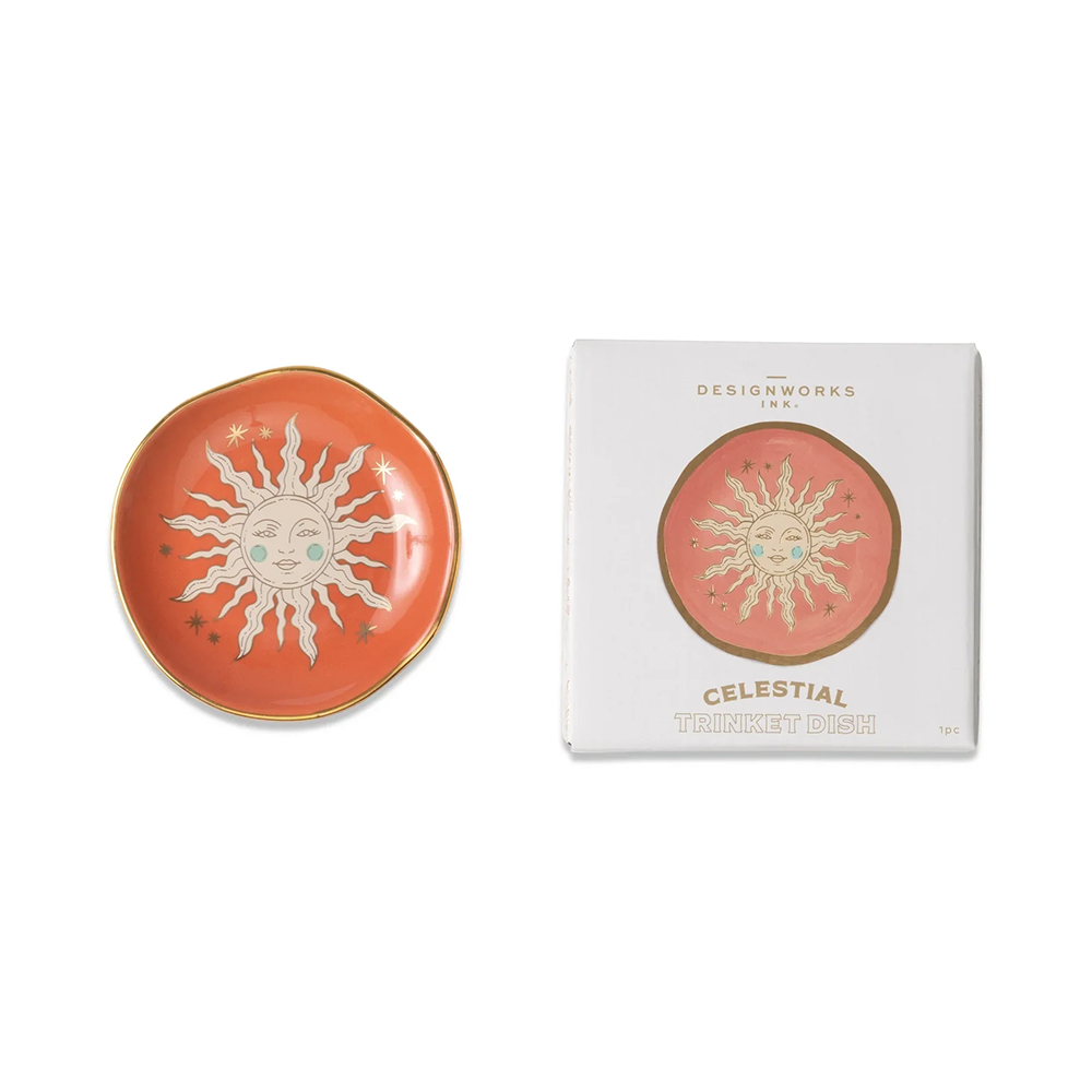 Designworks Ink Ceramic Celestial Trinket Dish Terracotta Sun