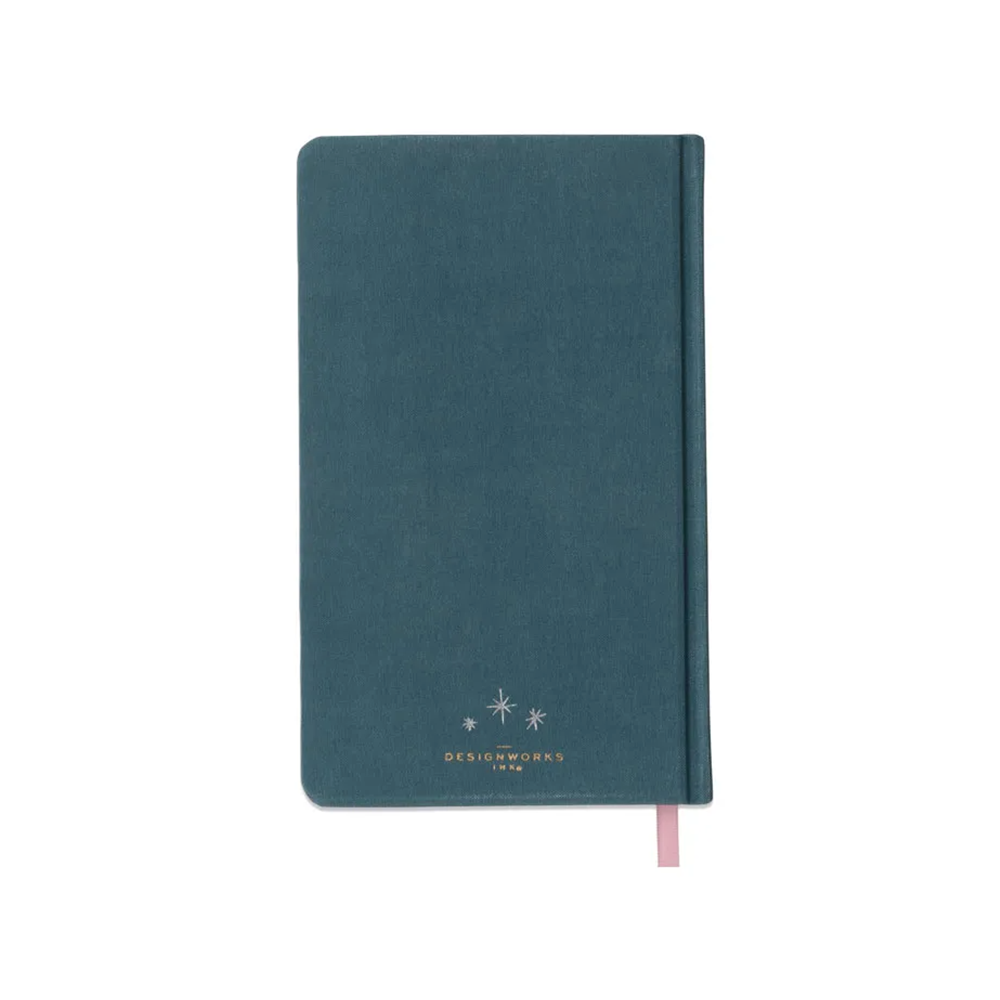 Designworks Ink Celestial Bookcloth Journal Teal Moon