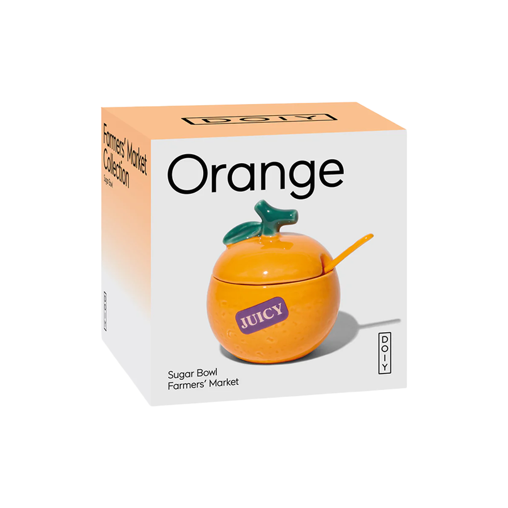 Doiy Farmers Market Ceramic Sugar Bowl Orange