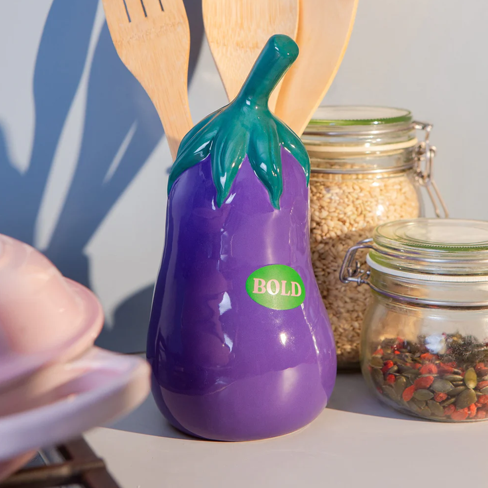 Doiy Farmers Market Ceramic Unensil Pot Eggplant