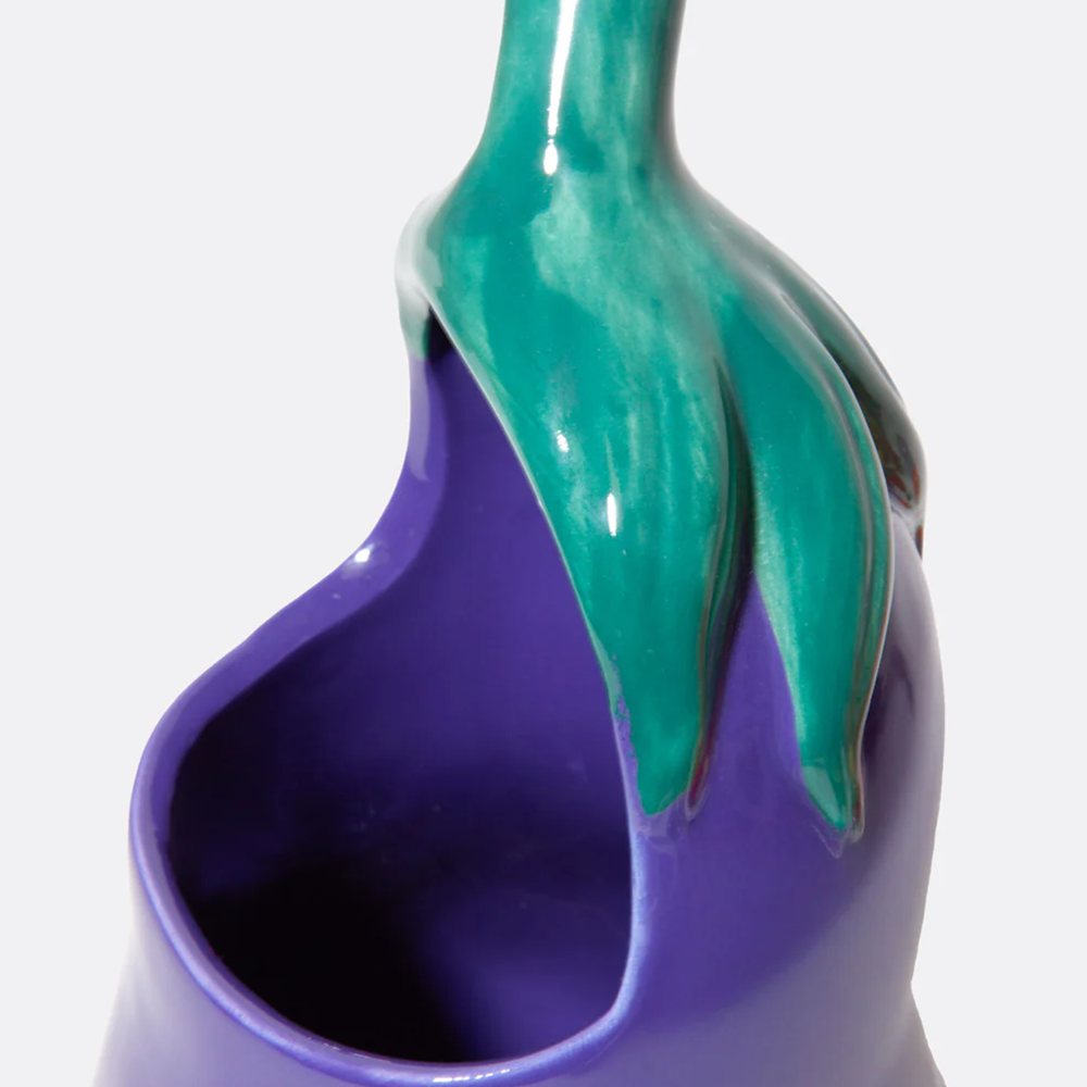 Doiy Farmers Market Ceramic Unensil Pot Eggplant