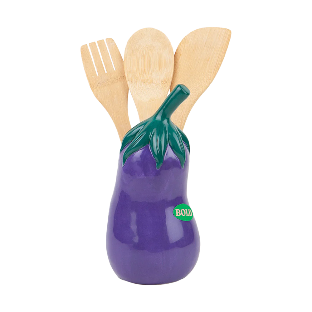 Doiy Farmers Market Ceramic Unensil Pot Eggplant