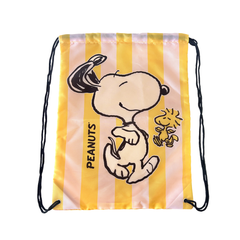 Engelite x Peanuts Drawstring Bag Yellow Pink Striped
