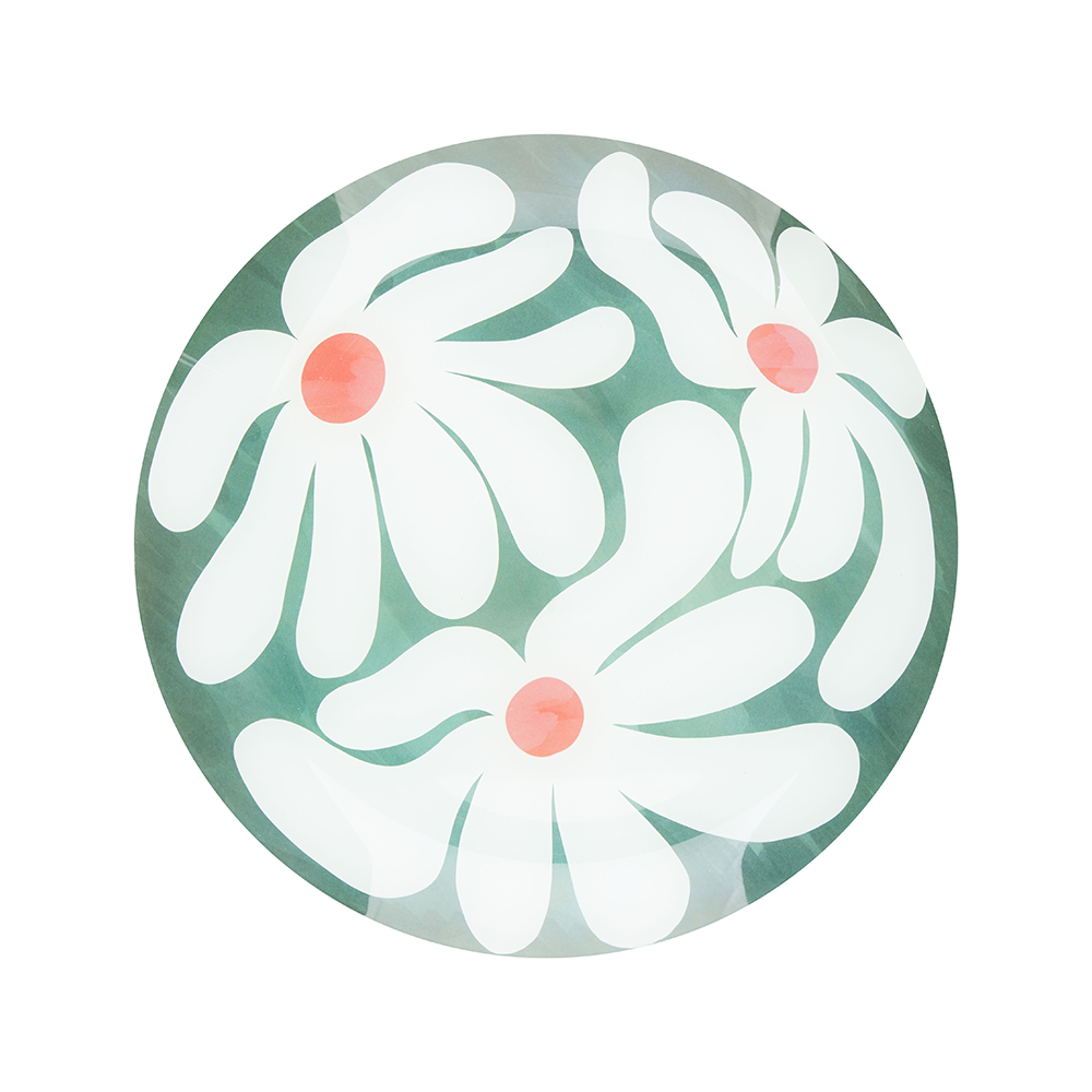 Emporium Extra Large Lulu Glass Plate Green Flower