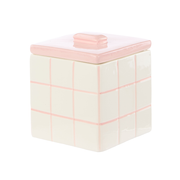 Emporium Lulu Ceramic Box Pink Grid Small
