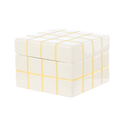 Emporium Lulu Ceramic Box Yellow Grid Small