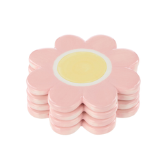 Emporium Ceramic Posey Flower Coasters Set of 4 Pink