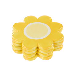 Emporium Ceramic Posey Flower Coasters Set of 4 Yellow
