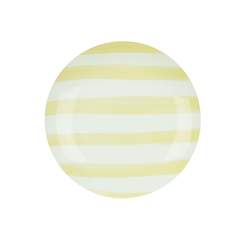 Emporium Small Lulu Glass Plate Yellow Stripe