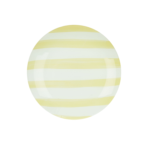 Emporium Small Lulu Glass Plate Yellow Stripe
