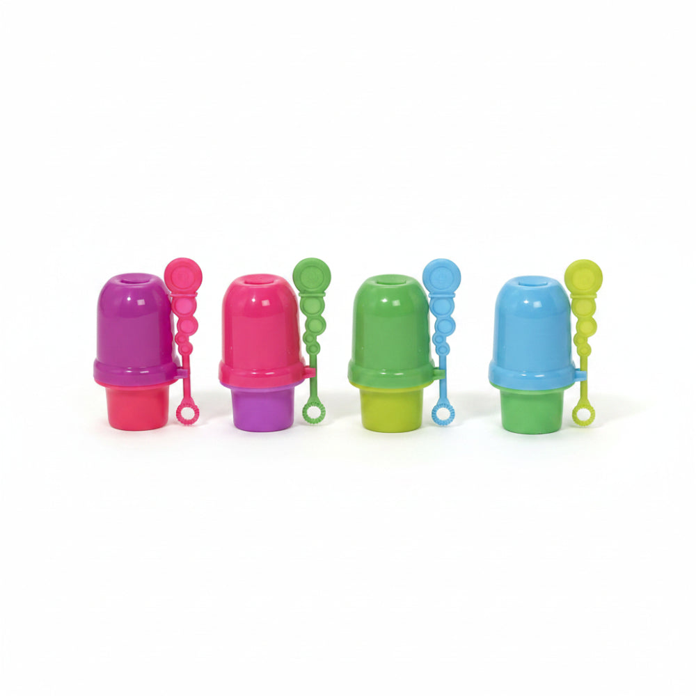 Set of colorful bubble bubble bottles on a white background