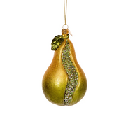 Holly & Ivy Glass Christmas Decoration Pear