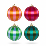 Holly & Ivy Christmas Silk Baubles Festive Joy Pack of 4