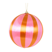 Holly & Ivy Large Silk Christmas Bauble Tangerine