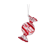 Holly & Ivy Glass Christmas Decoration Red Wrapped Lolly