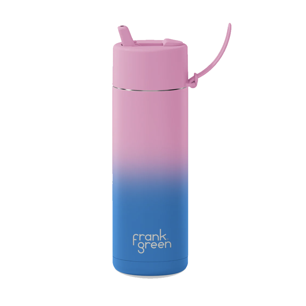 Frank Green Reusable Bottle with Straw Lid & Strap 20oz Gradient Wild Orchid