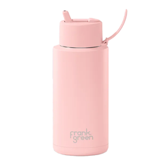 Frank Green Ceramic Reusable Bottle Flip Straw Lid 34oz Blushed