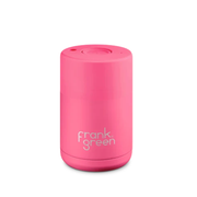 Frank Green Ceramic Reusable Cup Push Button Lid 8oz Neon Pink
