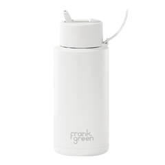 Frank Green Ceramic Reusable Bottle Flip Straw Lid 34oz Cloud