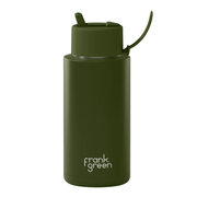Frank Green Ceramic Reusable Bottle Flip Straw Lid 34oz Khaki