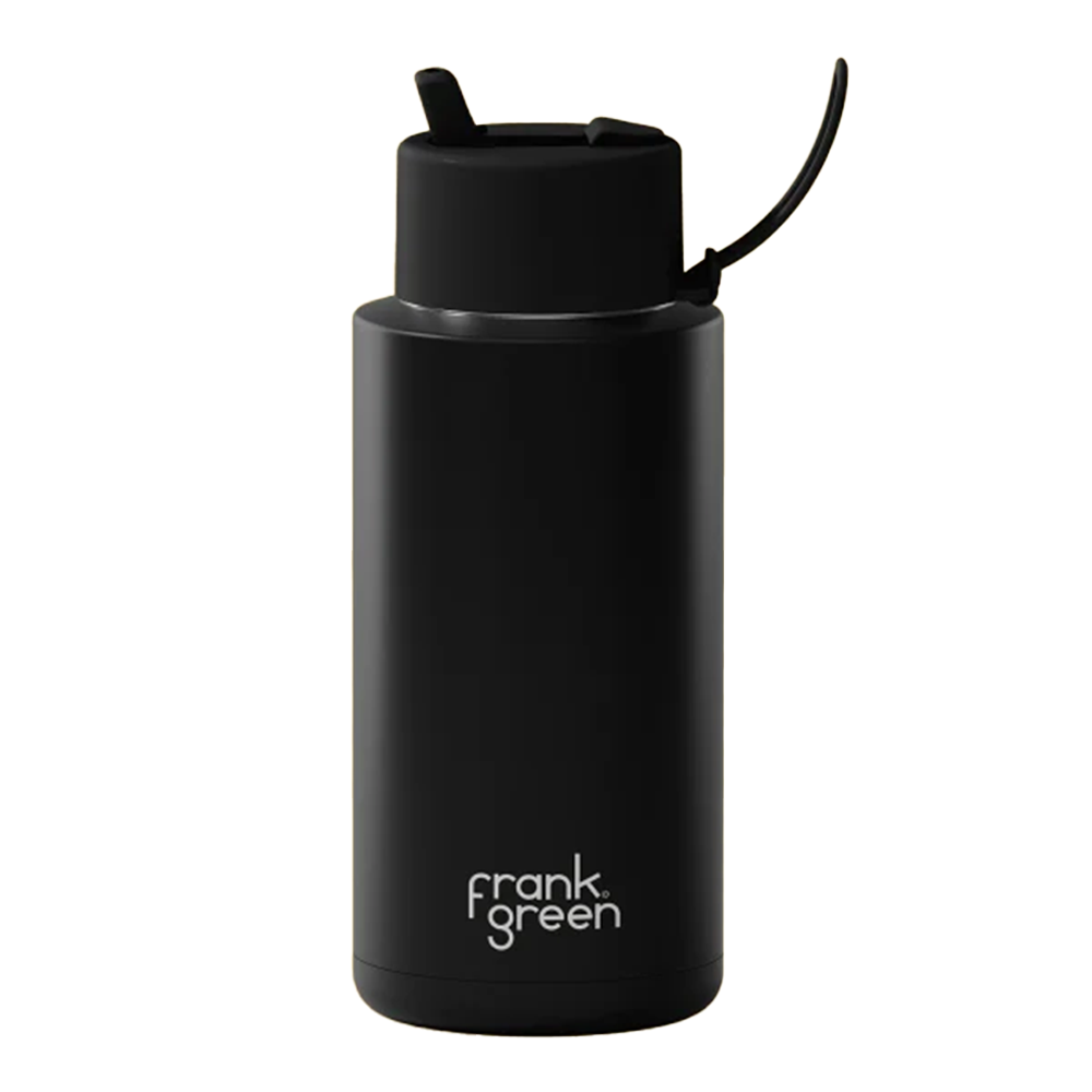 Frank Green Ceramic Reusable Bottle Flip Straw Lid 34oz  Midnight