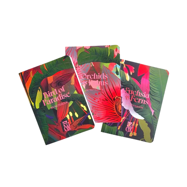 Flox Fuchsia and Ferns A6 Notebooks Set of 3
