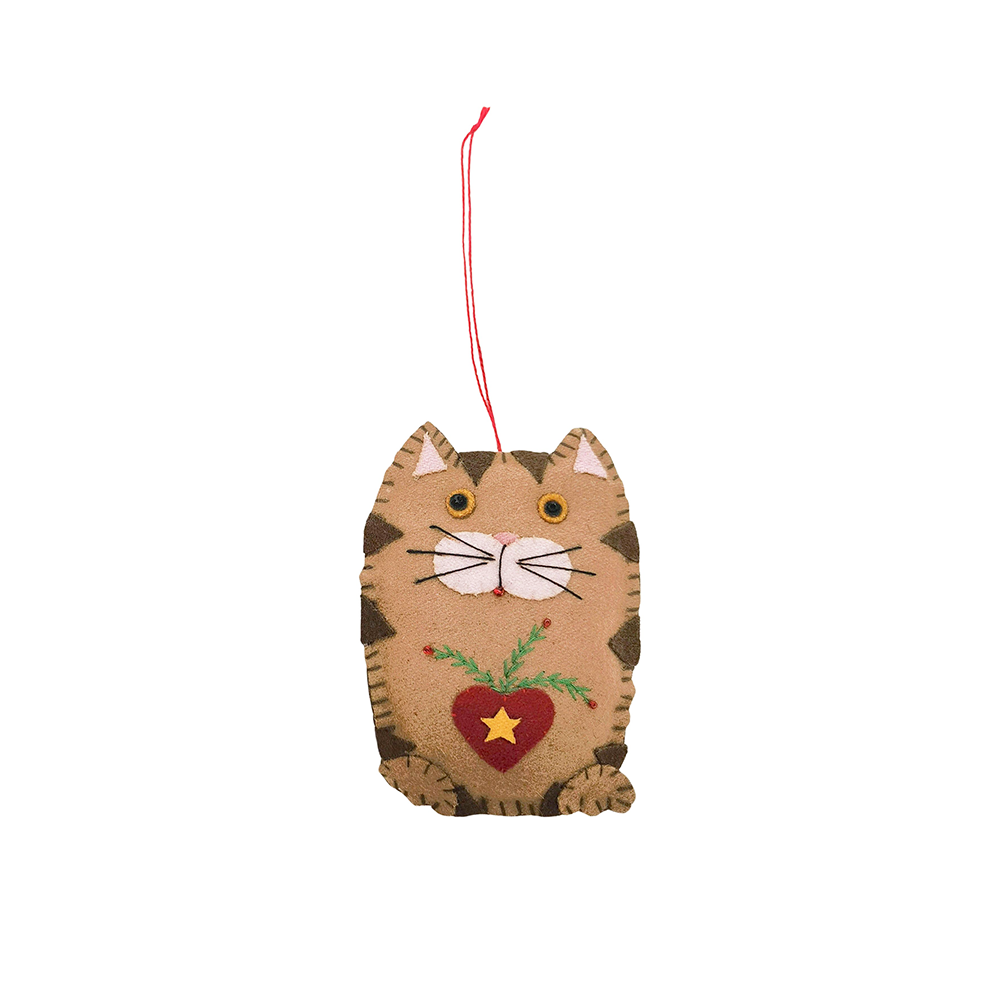 Fabric Stitched Christmas Decoration Cat Assorted