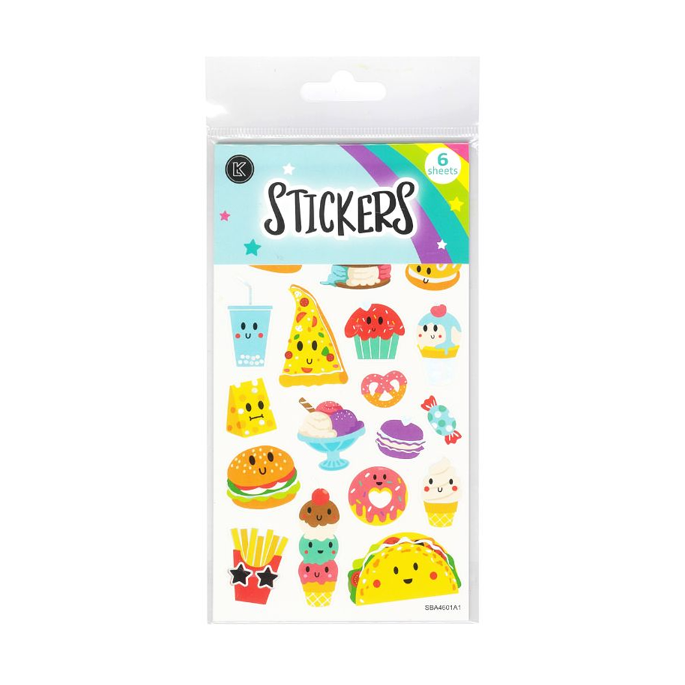 Fast Food Sticker Pad Pack of 6 Sheets
