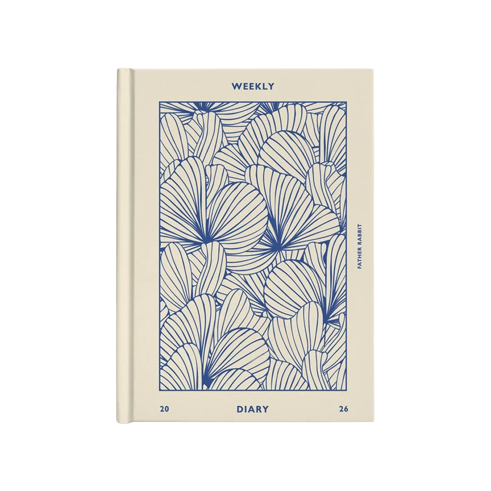 Father Rabbit 2026 Weekly Diary Blue Floral