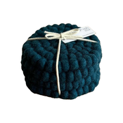 Sheep-ish Felt Ball Coasters Set Of 4 Deep Teal