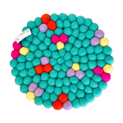 Sheep-ish Felt Ball Pot Stand Bright Blossom