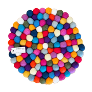 Sheep-ish Felt Ball Pot Stand Multi Rainbow