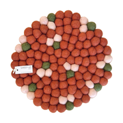 Sheep-ish Felt Ball Pot Stand Rust Blossom