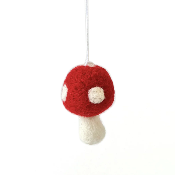 Christmas Decoration Felt Mushroom Red