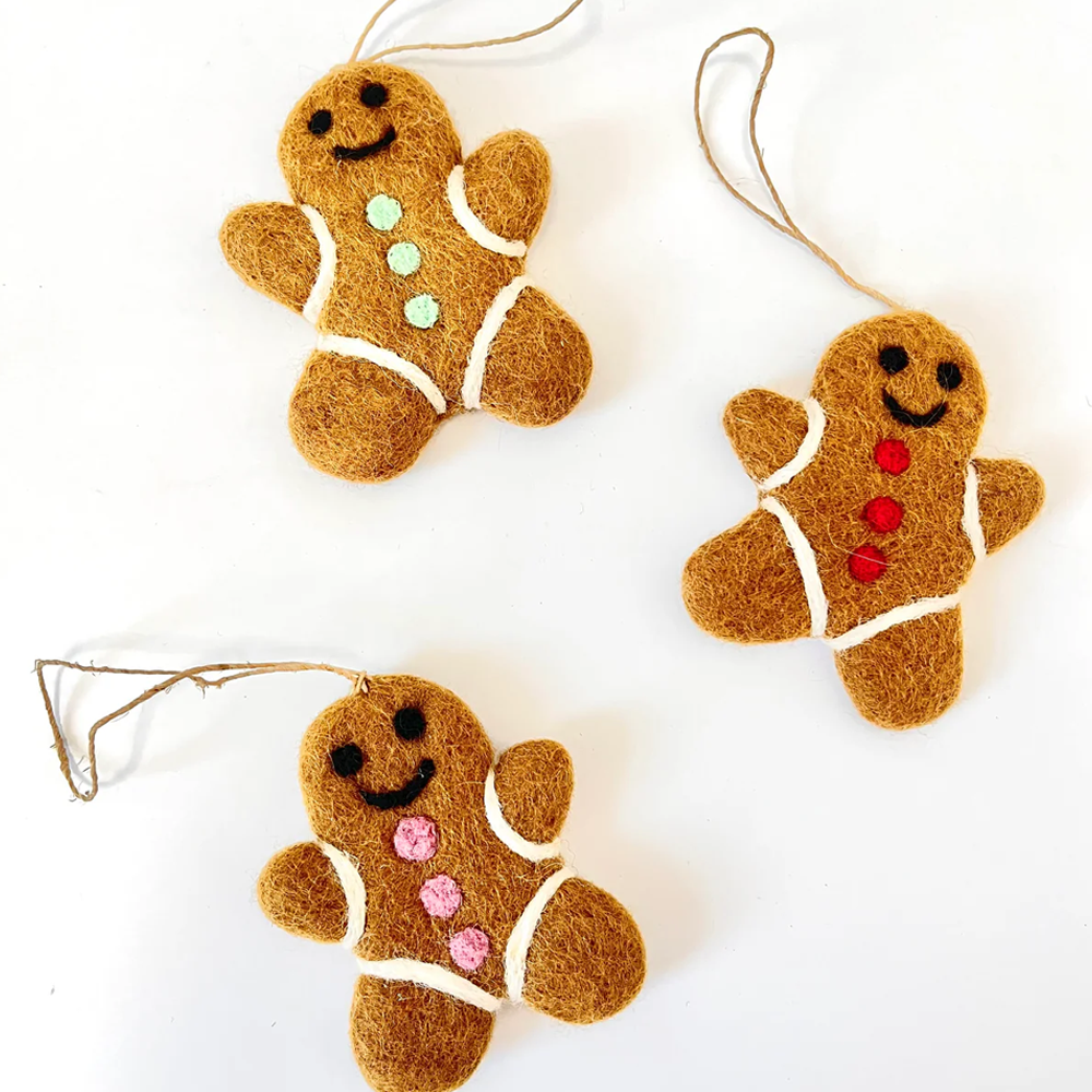 Christmas Decoration Felt Gingerbread Man Assorted