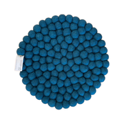 Sheep-ish Felt Ball Pot Stand Deep Teal