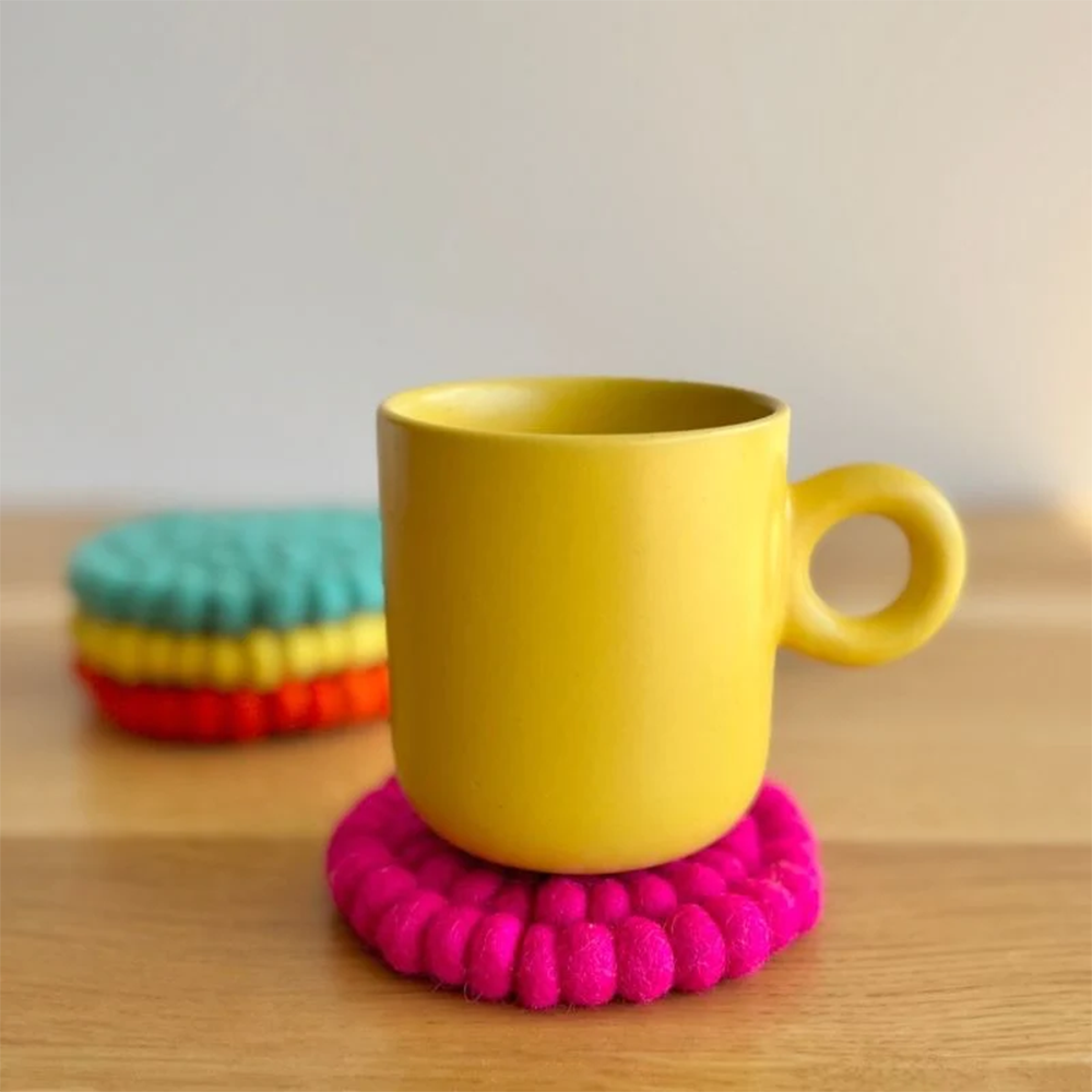 Felt Ball Coasters Set of 4 Candy