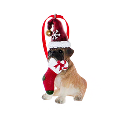 Resin Christmas Decoration Pug