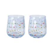 Floral Glass Tumbler Set of 2 Botanicals