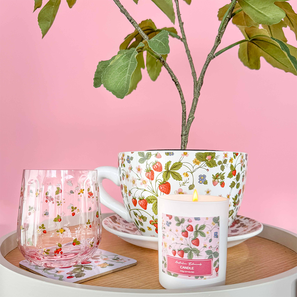 Floral Glass Tumbler Set of 2 Enchanted Garden