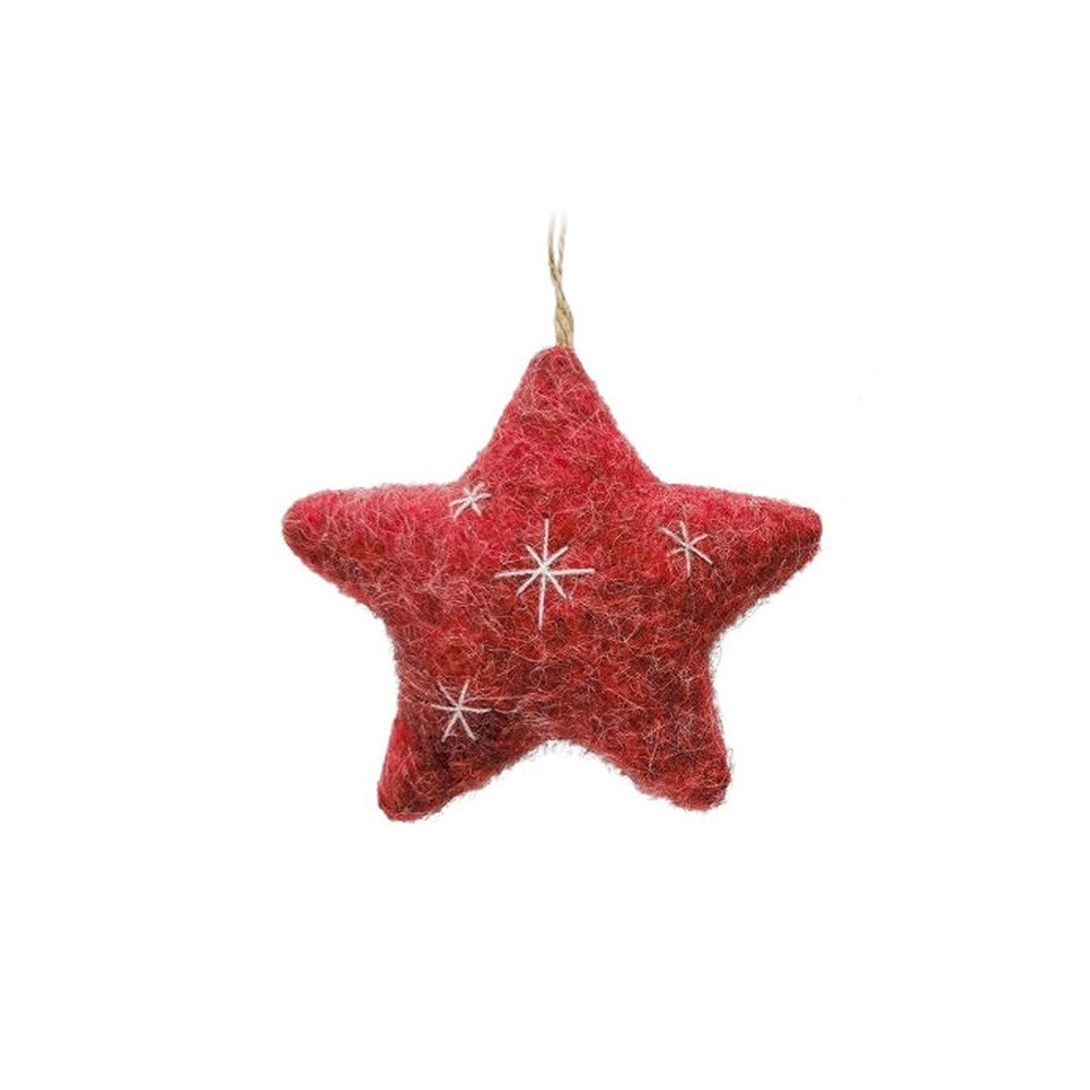 Fluffy Christmas Decoration Heart Star Assorted