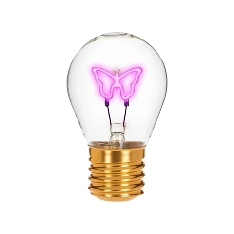 Lightbulb Lamp Pink Butterfly USB Rechargeable